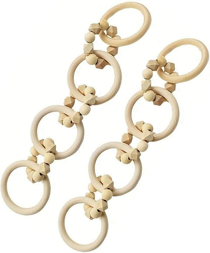 Wooden Chain Link Decoration, Bookshelf Decorative Ornament,