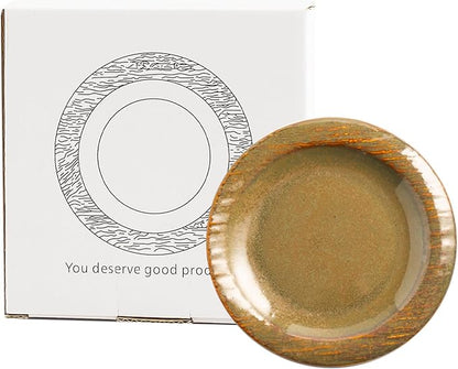 Ceramic Jewelry Tray Decorative Ring Holder and Trinket Dish for Women Wedding Engagement Birthday Gift for Her Jewelry Vanity Tray (brown)