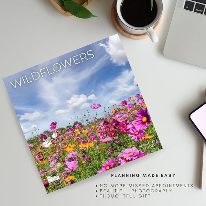 Wild Flowers Wall Calendar 2026 | 12" x 24" Open | Giftable Floral Garden Calendar 2026 | Thick & Sturdy Paper for Organizing & Planning | Pacific Waters Press (Wild Flowers)