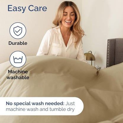 Twin XL Size 3 Piece Sheet Set - Comfy Breathable & Cooling Bed Sheets Set - Hotel Luxury Bedding for Women, Men, Kids, Teens, Boys & Girls - Deep Pockets, Ultra-Soft, Wrinkle Free - Oeko-Tex - Beige
