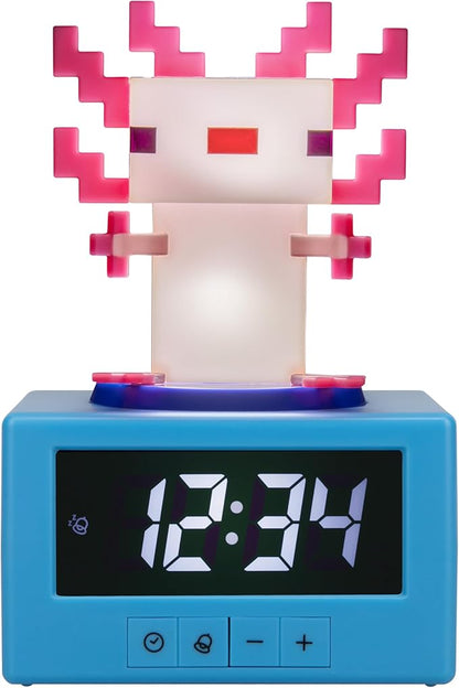 Paladone Minecraft Axolotl Digital Alarm Clock with Night Light – Officially Licensed Gaming Decor, for Kids & Teens’ Bedrooms, Game Rooms, Minecraft Fans