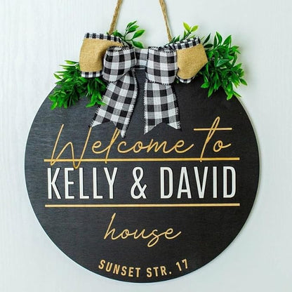 Personalized Family Name Front Door Sign, Custom Welcome Entry Hanger, Rustic Home Wall Display, Modern Accent Decoration, Unique Gift For New Families And Special Occasions Doorsign_281125_SR6_11