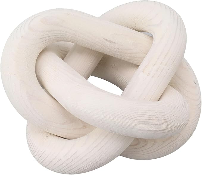 Pongnas Decorative Wood Chain Links for Home Dcor - Rustic Links for Living Room, Coffee Shop & More in Elegant (White)