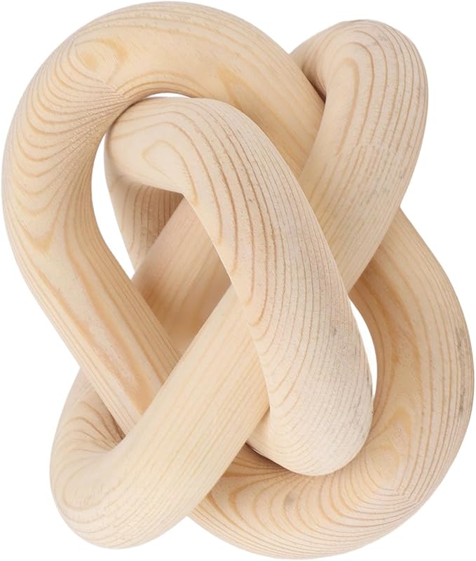 Pongnas Decorative Wood Chain Links for Home Dcor - Rustic Links for Living Room, Coffee Shop & More in Elegant (Light Brown)