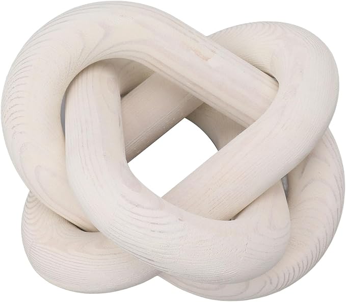 Pongnas Decorative Wood Chain Links for Home Dcor - Rustic Links for Living Room, Coffee Shop & More in Elegant (White)