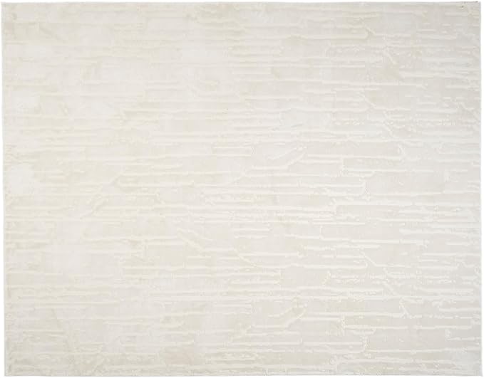 Revival Rugs Ebb 7'10"x10' Washable Area Rug for Living Room Bedroom - 100% Recycled Oeko-TEX Certified, Medium Pile, Beige, Cream
