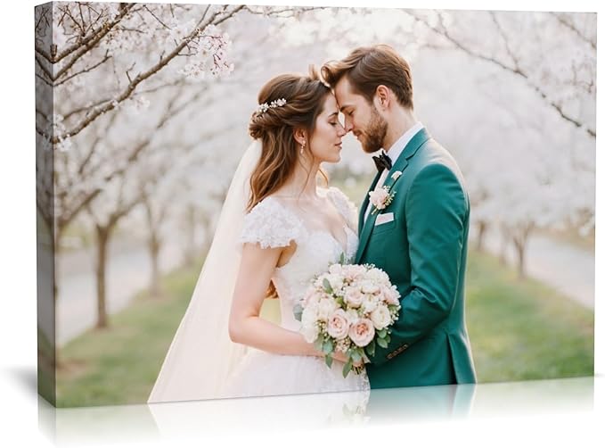 TreeDeal Custom Canvas Prints with Your Photos, Framed 24” x 16” Personalized Pictures Print, Customized Photo to Canvas Wall Art Ideal for Home Decor Gift Wrapping Pets Family Baby Wedding