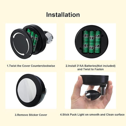Wireless LED Spotlight Indoor Color Changing Battery Operated Mini Up Light Stick On Anywher with Timer & Dimmer 60 Lumens 13 RGB Colour for Display Artwork Home Decor