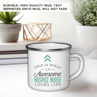 Andaz Press 11oz. Stainless Steel Campfire Coffee Mug Gift, This is What an Awesome Hospice Nurse Looks Like, 1-Pack, Birthday Gift Ideas Coworker Him Her, Includes Gift Box
