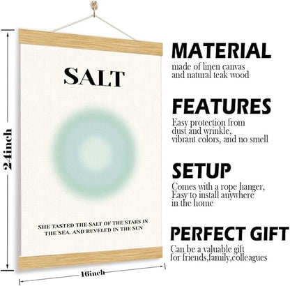 YGSDZY Salt Poster, Sun Salt Decor, Rustic Hanging Canvas Poster, Beach House Decor, Gallery Decors Art, Coastal Ocean Style Home Decoration, Living Room Hanging Decors 11.8 * 15.7