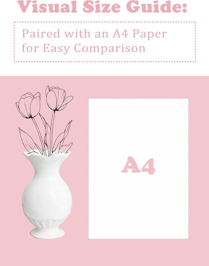 Cute White Ceramic Flower Vase, Cute White Vases for Flowers, Scalloped Girly Clean Girl Aesthetic Stockholm Style Cutecore Kawaii Room Bedroom Decor for Women Teen Girls