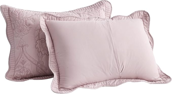 CHIXIN Microfiber King Pillow Shams Set of 2 - Quilted Decorative Pillow Covers - Ivory-Yellow - Size (20" x 36")