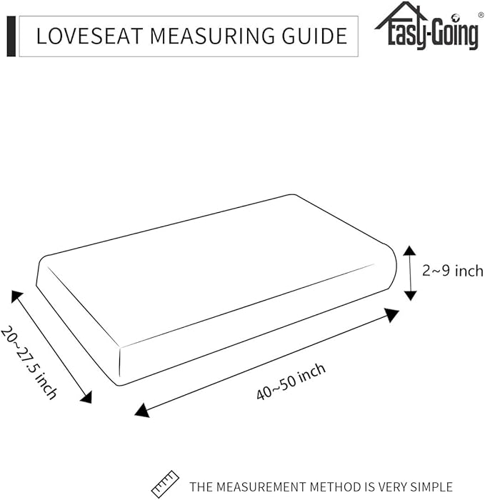 Easy-Going Stretch Loveseat Cushion Cover Sofa Cushion Furniture Protector Sofa Seat Sofa Slipcover Sofa Cover Soft Flexibility with Elastic Bottom(Loveseat Cushion, Black)