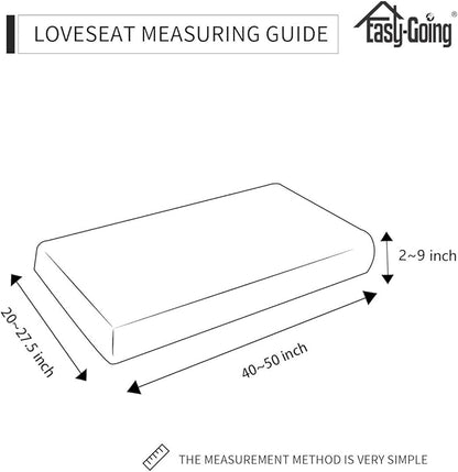 Easy-Going Stretch Loveseat Cushion Cover Sofa Cushion Furniture Protector Sofa Seat Sofa Slipcover Sofa Cover Soft Flexibility with Elastic Bottom(Loveseat Cushion, Black)