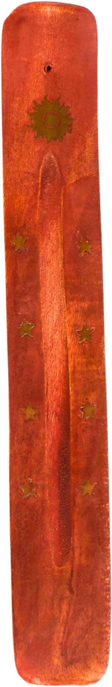 Hosley Set of 6 Wood Incense Holder Sun 10" Long. Ideal Gift for Wedding, Aromatherapy, Zen, Spa, Vastu, Reiki Chakra Settings