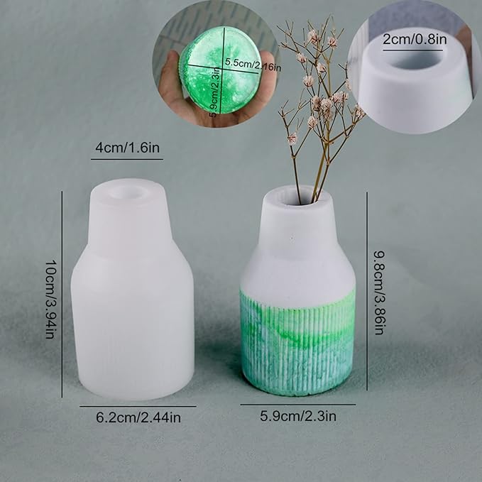 Concrete Art Vase Silicone Mold Rattan Bottle Succulent Planter Flower Pot Cement Clay Mould Plaster Epoxy Resin Pen Holder Mould