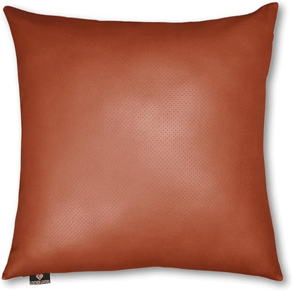 LL LEATHER LOVERS Genuine Lambskin Leather Pillow Cover, 18x18 Inch Case for Lumbar Throw Couch Pillows, Thick & Soft Cushion Covers for Sofa Bed Home Décor (Textured Terracotta Pack of 1)