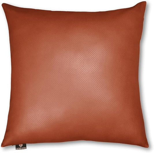 LL LEATHER LOVERS Genuine Lambskin Leather Pillow Cover, 20x20 Inch Case for Lumbar Throw Couch Pillows, Thick & Soft Cushion Covers for Sofa Bed Home Décor (Textured Terracotta Pack of 1)