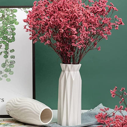 Ceramic Flower Vase Modern Home Decor Vases for Centerpieces White Minimalist Farmhouse 9.5" H x 3.9" W Cute Decorative Vases Flowers Tulip Pampas Grass Vase for Table Bathroom Shelf
