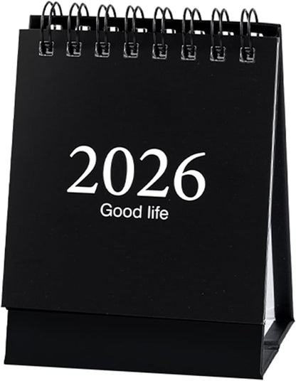 2026 Mini Desk Calendar Monthly Simple Style Flip Standing Calendar 3.9" x 3" - Black (Jan. 2026 to Jul. 2027)