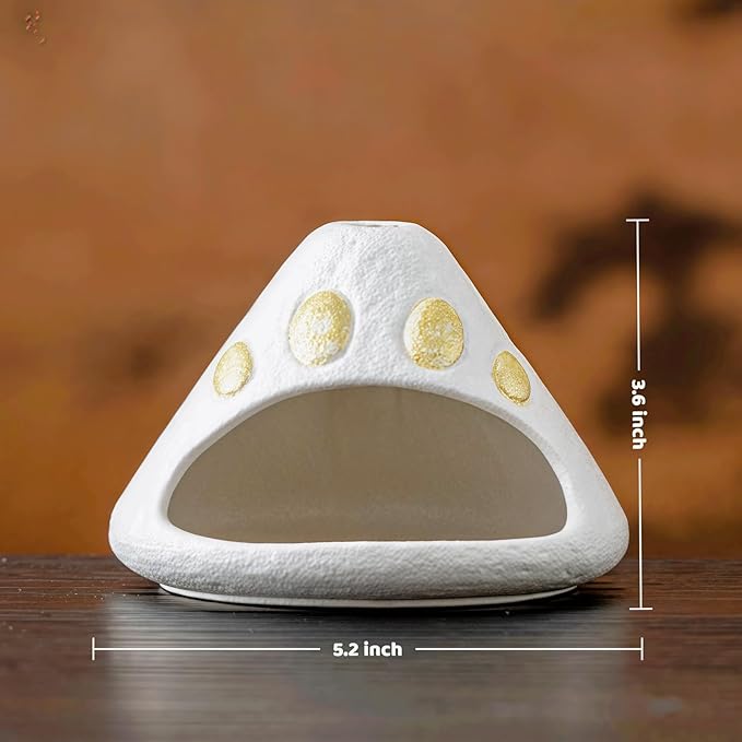 Handmade Ceramic Palo Santo Holder Burner & Sage Holder - Mini Tabletop Chiminea Burner Tray with Ash Catcher, Decorative Incense Holder for Spiritual Meditation & Yoga
