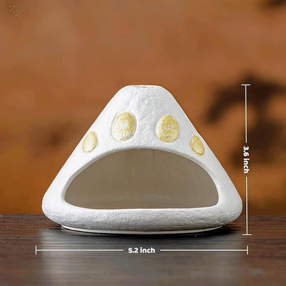 Handmade Ceramic Palo Santo Holder Burner & Sage Holder - Mini Tabletop Chiminea Burner Tray with Ash Catcher, Decorative Incense Holder for Spiritual Meditation & Yoga