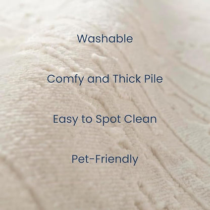 Revival Rugs Ebb 10'6" x 14'3" Washable Area Rug for Living Room Bedroom - 100% Recycled Oeko-TEX Certified, Medium Pile, Beige, Cream