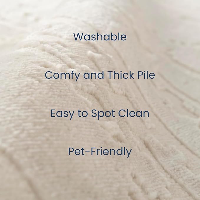 Revival Rugs Ebb 2'7"x9' Machine Washable Runner Rug for Hallway Entryway - 100% Recycled Oeko-TEX Certified, Medium Pile, Beige, Cream