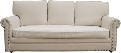 Eismodra Couch Covers for 3 Cushion Couch Sofa Magic Stretch Sofa Slipcover for Dogs Pet L Shape 2 Seat Replacement Furniture Protector,Cream White Length 65-78 inches(Only 1 Piece)