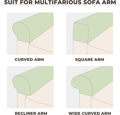 Couch Arm Covers 2 Pcs Sofa Armrest Covers Stretch Couch,Armrest Cover for Chairs Scratch-Resistant Sofa Arm Cover Armchair Slipcovers,Wine