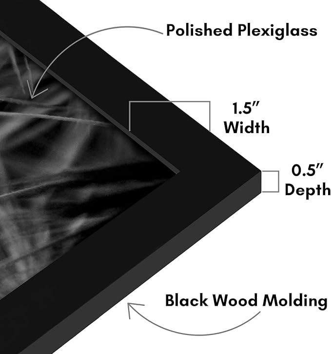 Americanflat 27x39 Poster Frame with Polished Plexiglass - Black Picture Frame - Wide Photo Frames Made of Engineered Wood for Vertical or Horizontal Wall Display - Epic Collection - Black