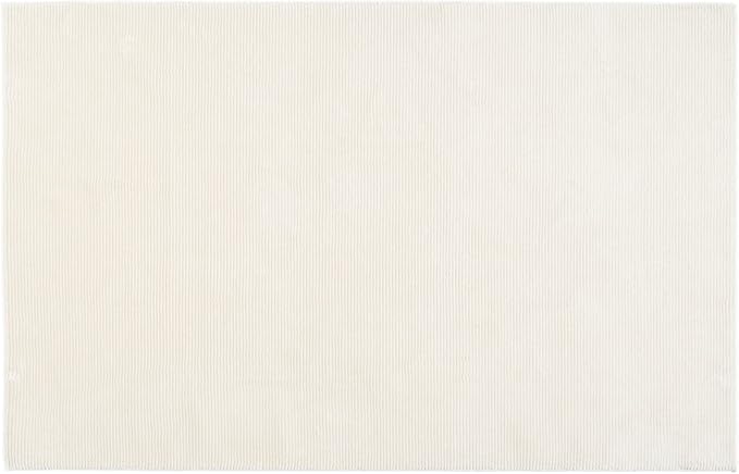 Revival Rugs Stripe 3'11"x6'1" Machine Washable Area Rug for Kitchen Bedroom - 100% Recycled Oeko-TEX Certified, Medium Pile, Beige, Cream