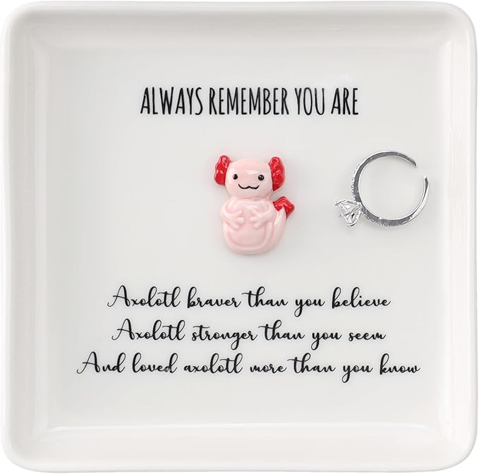 HOME SMILE You Are Brave Than You Think Gifts Ring Dish Jewelry Tray-Inspirationl Gifts for Women Friend DaughtStocking Stuffers for Daughterer Cheer UP Motivational Encouragement