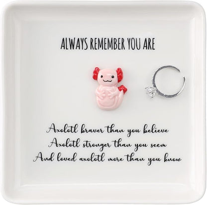 HOME SMILE You Are Brave Than You Think Gifts Ring Dish Jewelry Tray-Inspirationl Gifts for Women Friend DaughtStocking Stuffers for Daughterer Cheer UP Motivational Encouragement