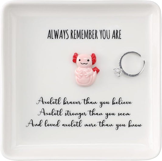 HOME SMILE You Are Brave Than You Think Gifts Ring Dish Jewelry Tray-Inspirationl Gifts for Women Friend DaughtStocking Stuffers for Daughterer Cheer UP Motivational Encouragement