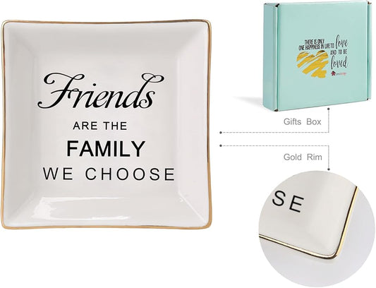 HOME SMILE Ceramic Ring Dish Jewelry Tray for Mom Sister Friends