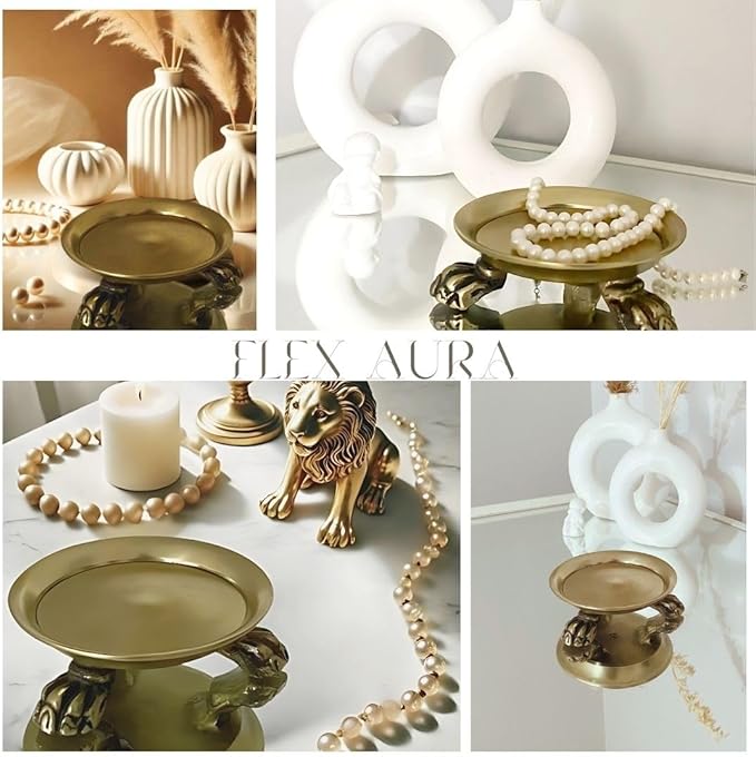 Plated Brass Clawfoot Dish - Candle Tray - Vintage Decor - Brass Candle Holder - Pedestal Tray - Candle Ring Trinket Dish