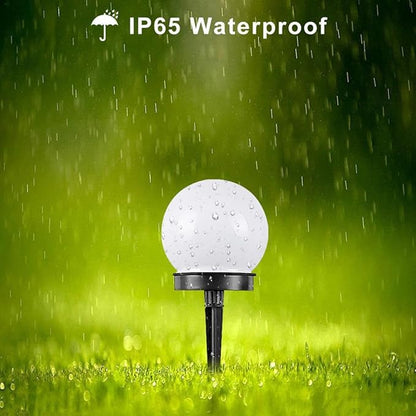 4pcs Solar Sphere Lights Outdoor, White Glow LED Lawn Pathway Lights, Weatherproof Solar Powered Landscape Lighting for Garden Yard