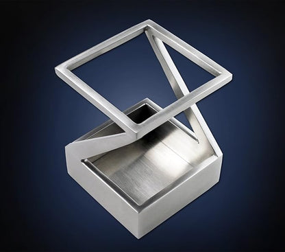 Modern Art Pen and Pencil Holder St203 Stainless Steel Silver color Patented High-end Deck Accessory Desktop Pen Case Cup Tray Stand Office Organizer Christmas Valentines Gift.