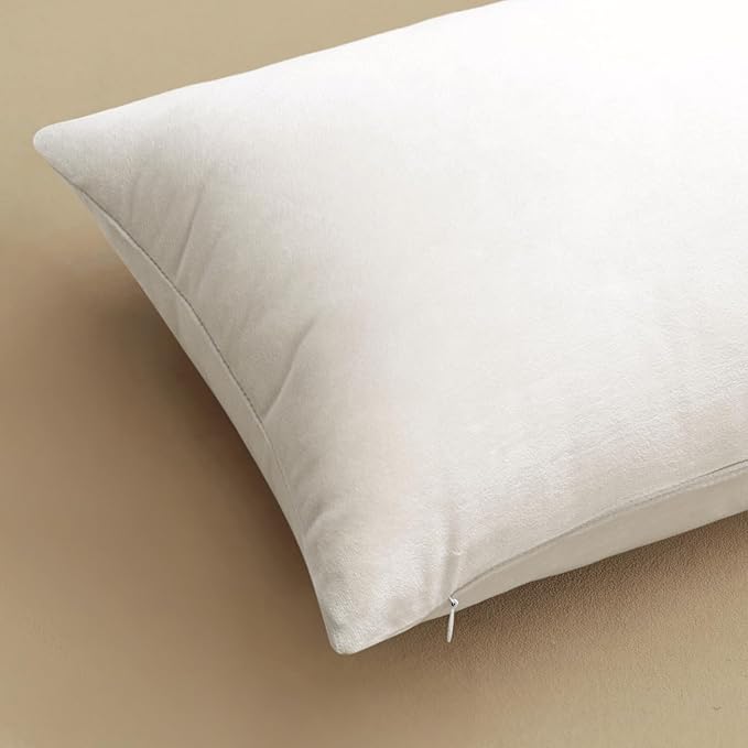 MIULEE Velvet Throw Pillow Covers 22x22 Inch, Pack of 2 - Pure White, Soft Solid Decorative Pillow Covers Cushion Cases Modern Luxury Home Decor for Spring Couch Sofa Bedroom Livingroom