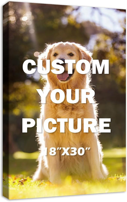 YYYYHPP Canvas Prints with Your Photos, Personalized Photo to Canvas Wall Art,Canvas Printing for Wedding, Family, Baby, Pets, Home Office Decor, Wrapped Frame 18"x30"