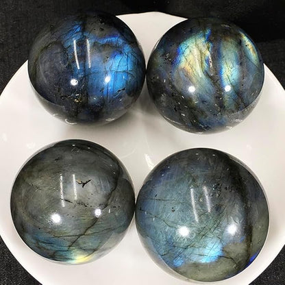 5-6CM/1.97-2.36inch Natural Crystal Ball Labradorite Sphere Moonstone Stone Crafts Polished Decorative Sphere Reiking Healing Crystals Ball Stone Fengshui Home Decoration(50-60mm, Labradorite)