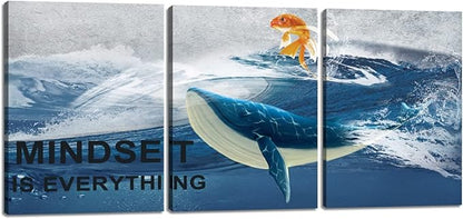 Inspirational Canvas Paintings 3 Panels Motivational Wall Art Inspirational Wall Art Entrepreneur Quotes Artwork Painting Picture for Framed Office Home Decoration Living Room Bedroom 36''W x 16''H