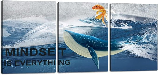 Inspirational Canvas Paintings 3 Panels Motivational Wall Art Inspirational Wall Art Entrepreneur Quotes Artwork Painting Picture for Framed Office Home Decoration Living Room Bedroom 36''W x 16''H