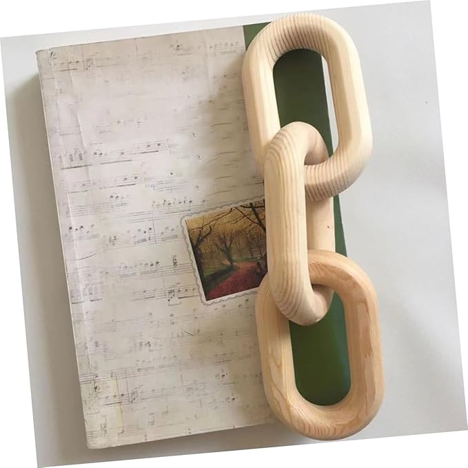 Artibetter Decor Wood Chain Link Decoration Earthy Cottagecore Living Room Mantle Decor Minimalist Style