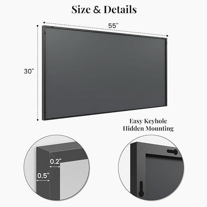 55"x30" Black Bathroom Mirror, Metal Framed Vanity Mirror for Wall, Full Length Body Mirror for Bedroom & Closet, Modern Farmhouse Decor, Flush Mount