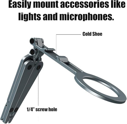 Magnetic Phone Tripod Stand Portable Cell Phone Holder Strong Magnet Mini Pocket Smartphone Mount Foldable Selfie Stick Tripod with 1/4" Screw Hole & Hook for iPhone 17 16 15 14 13