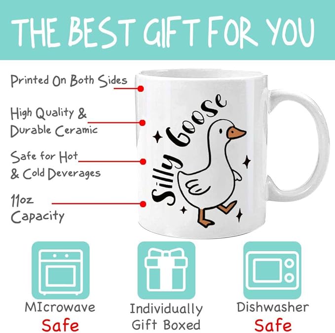 Goose Mug - Funny Gifts for Women Friends - Funny Christmas Gift for Bestie Best Friend - Silly Goose Gifts 11 OZ