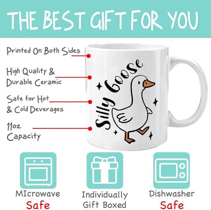 Goose Mug - Funny Gifts for Women Friends - Funny Christmas Gift for Bestie Best Friend - Silly Goose Gifts 11 OZ