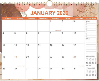 2026 Calendar - Calendar 2026 12 Month Planner from January 2026 to December 2026, Monthly Planner 2026 with Thick Paper, 11" x 14.5", Gold Leaf